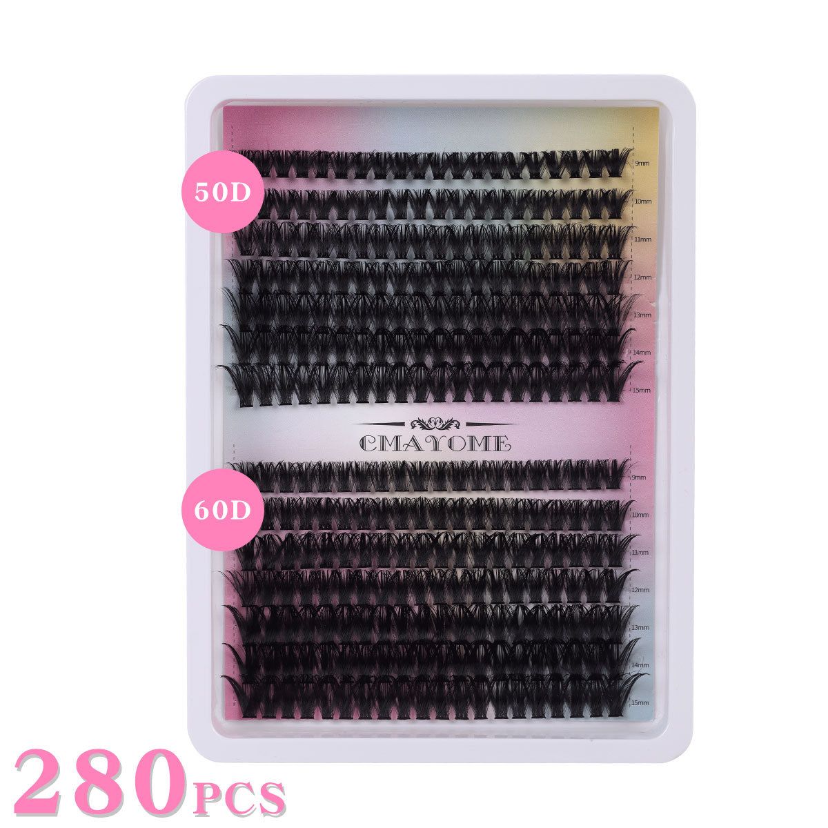 Lash Clusters Kit Wispy Eyelash Clusters DIY 8-16mm Manga Lash Clusters Eyelash Extension Kit 280pcs Individual Lashes Natural Lash Extension Kit with Lash Bond and Seal, Lash Tweezers