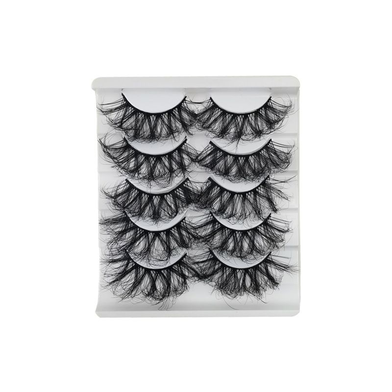 8D False Eyelashes Faux Mink Lashes Full Wispy Fake Eyelash Extension Natural Look Lash Fluffy False Eye Lashes 5 Pairs Long Thick Volume Curly Eyelashes Reusable Eye Lash