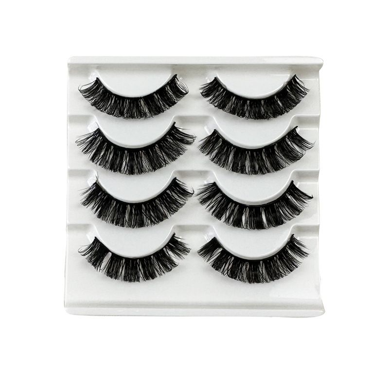 8D False Eyelashes Faux Mink Lashes Full Wispy Fake Eyelash Extension Natural Look Lash Fluffy False Eye Lashes 5 Pairs Long Thick Volume Curly Eyelashes Reusable Eye Lash