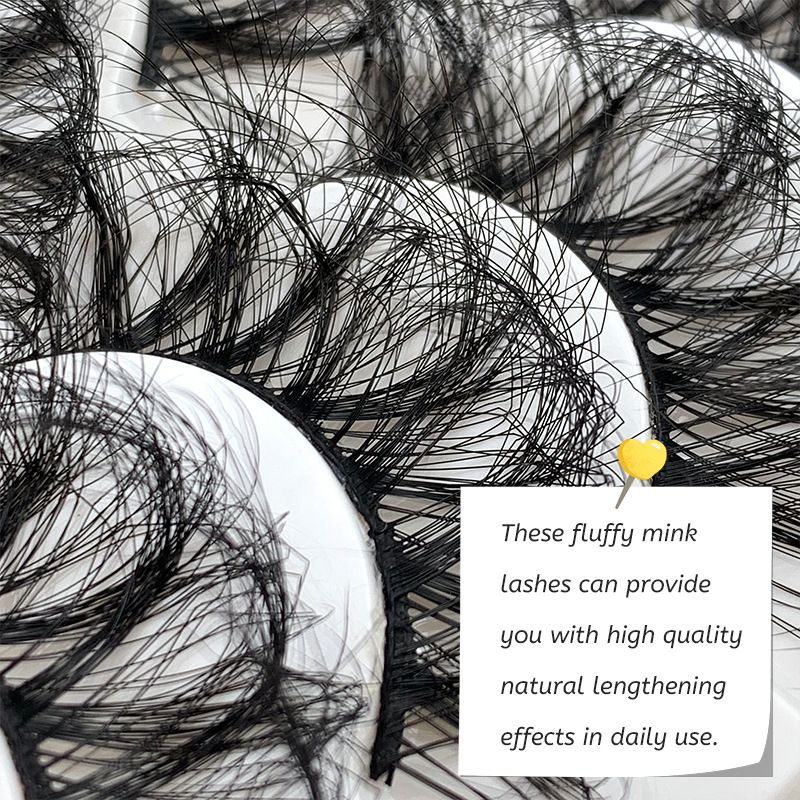 8D False Eyelashes Faux Mink Lashes Full Wispy Fake Eyelash Extension Natural Look Lash Fluffy False Eye Lashes 5 Pairs Long Thick Volume Curly Eyelashes Reusable Eye Lash