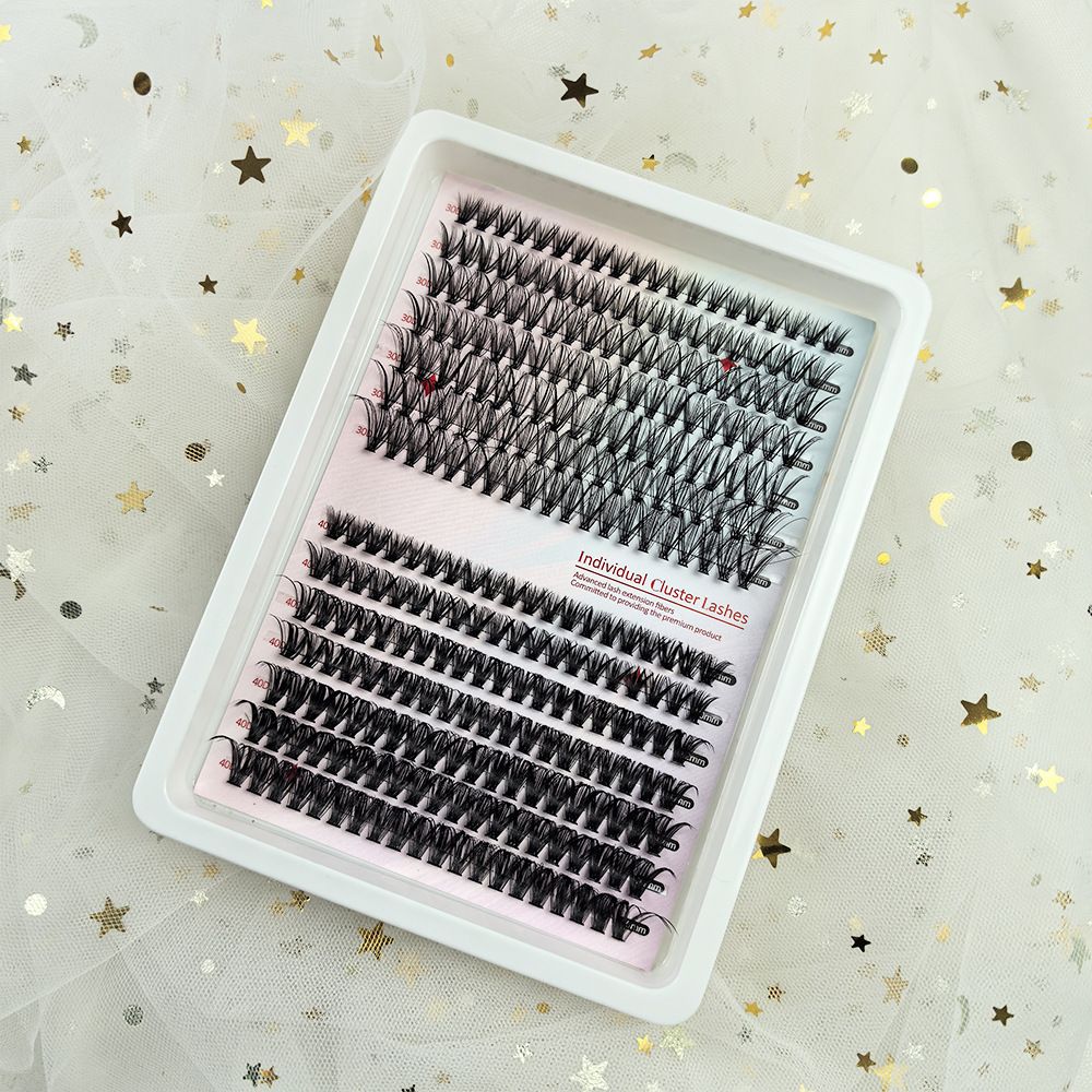 DIY Sectional 30D+40D False Eyelashes  Messy eyelash mixed  cluster segment with shaped general material fried segments 8-16MM D Curl Fluffy Individual Natural Wispy Lashes Reusable Eyelash Extension