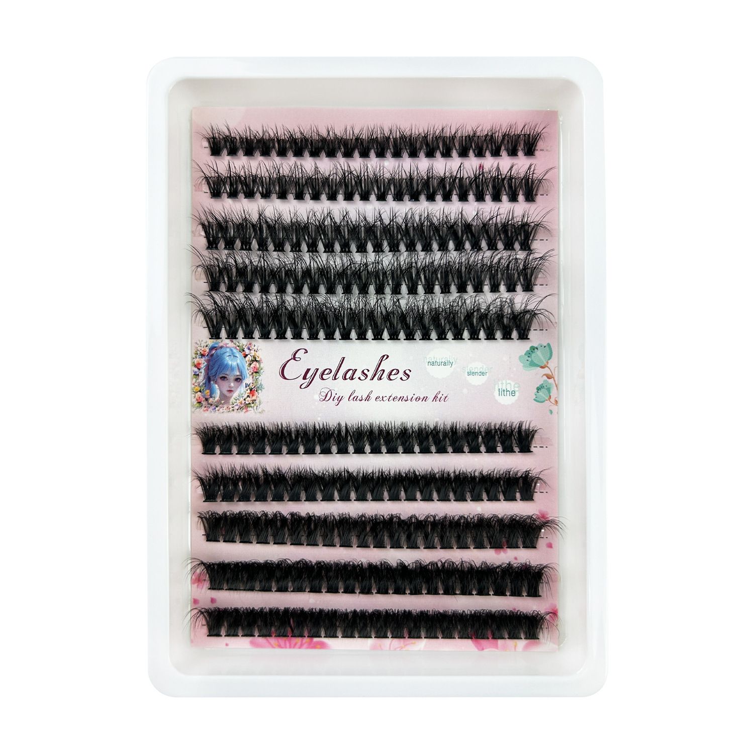 DIY Sectional 30D+40D False Eyelashes  Messy eyelash mixed  cluster segment with shaped general material fried segments 8-16MM D Curl Fluffy Individual Natural Wispy Lashes Reusable Eyelash Extension