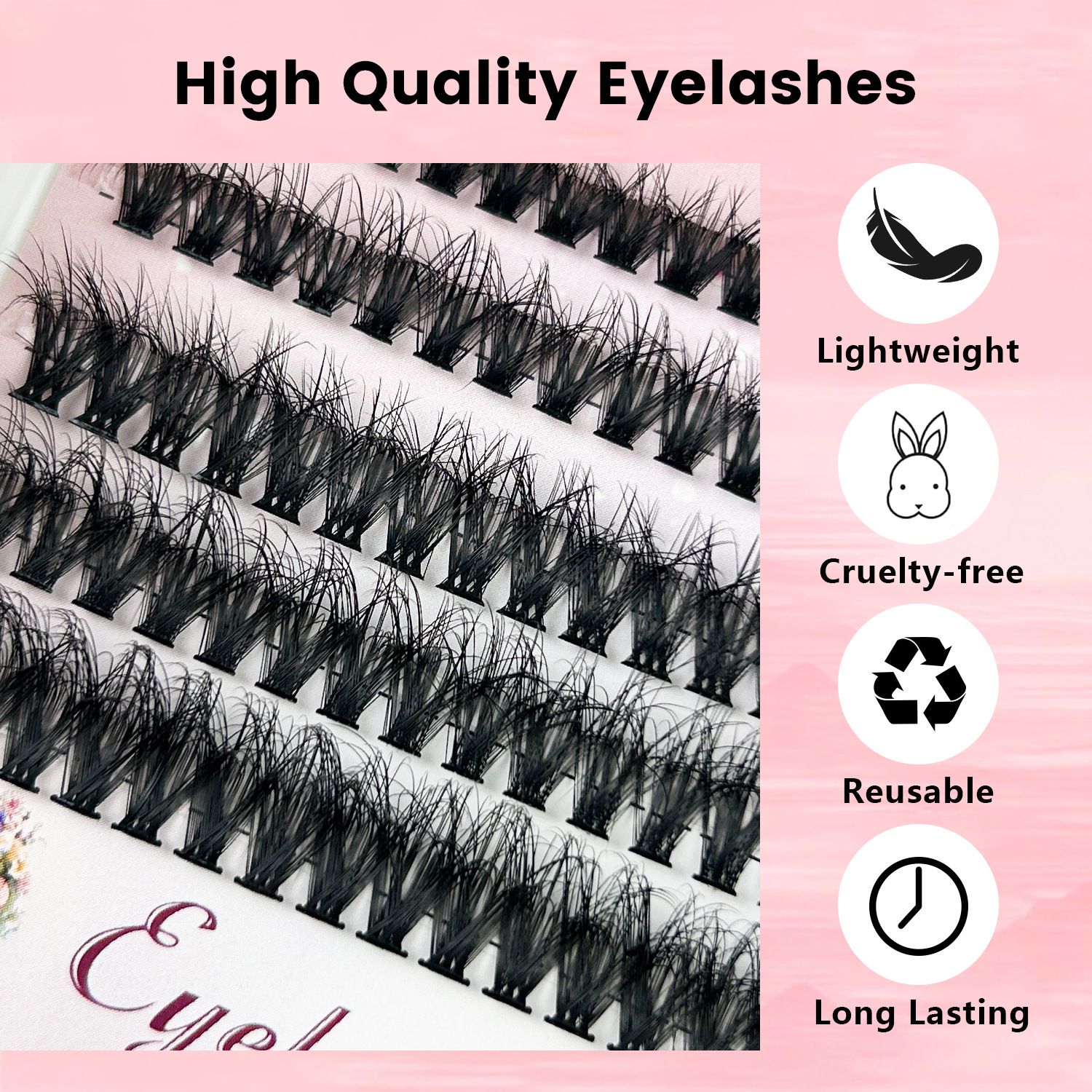DIY Sectional 30D+40D False Eyelashes  Messy eyelash mixed  cluster segment with shaped general material fried segments 8-16MM D Curl Fluffy Individual Natural Wispy Lashes Reusable Eyelash Extension