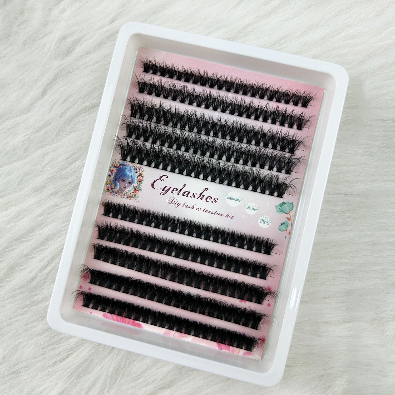 DIY Sectional 30D+40D False Eyelashes  Messy eyelash mixed  cluster segment with shaped general material fried segments 8-16MM D Curl Fluffy Individual Natural Wispy Lashes Reusable Eyelash Extension
