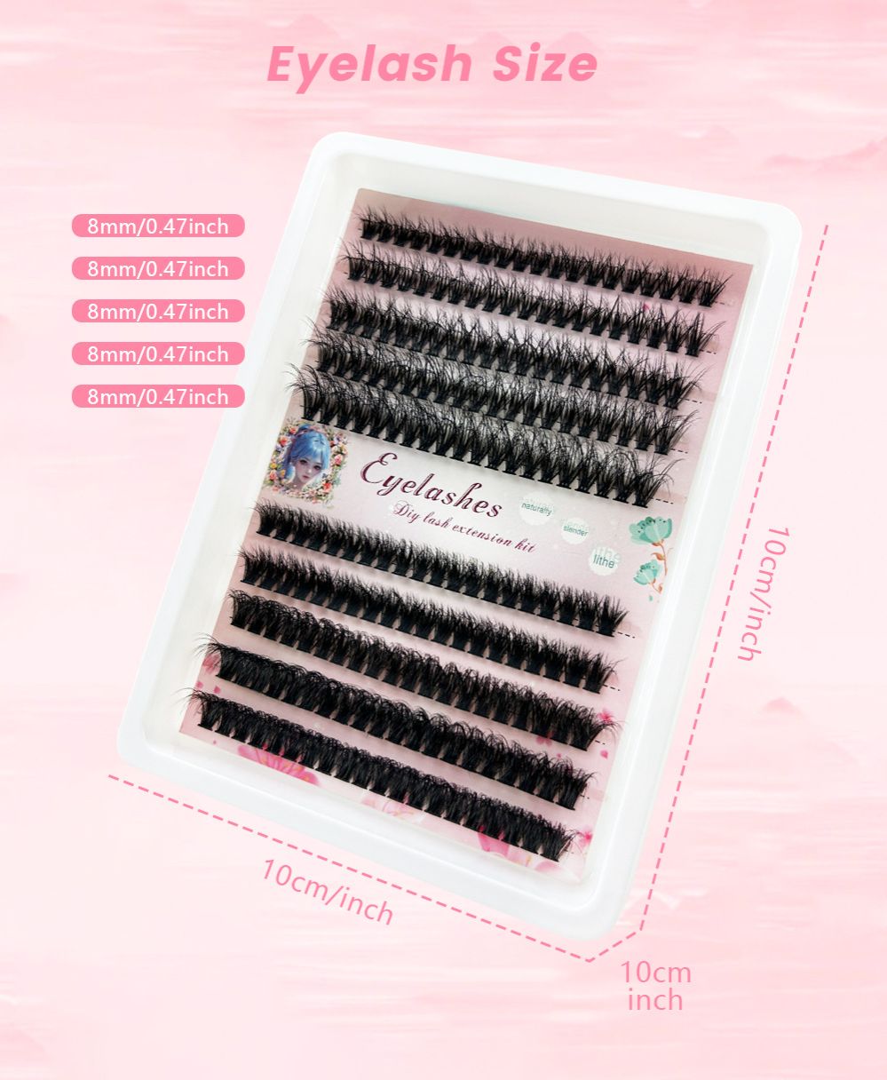DIY Sectional 30D+40D False Eyelashes  Messy eyelash mixed  cluster segment with shaped general material fried segments 8-16MM D Curl Fluffy Individual Natural Wispy Lashes Reusable Eyelash Extension