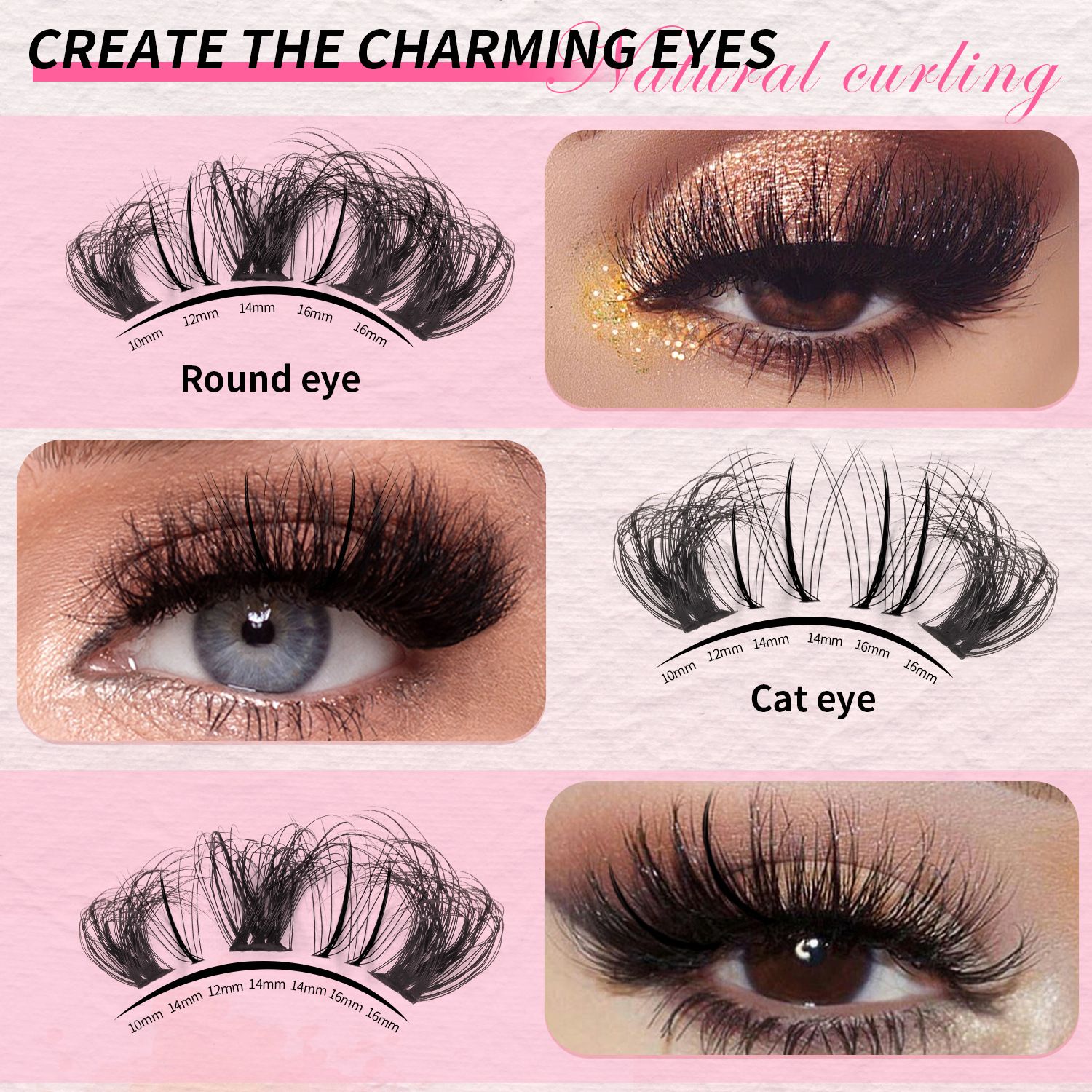 Diy Single Tuft D Curved Segmented Eyelashes 260large-capacity False Eyelashes Thick Curled Eyelash Lash Extension Kit Diy 260pcs Lash Clusters Eyelash Extension Kit, 9-16mm 30d 40d Individual Lash