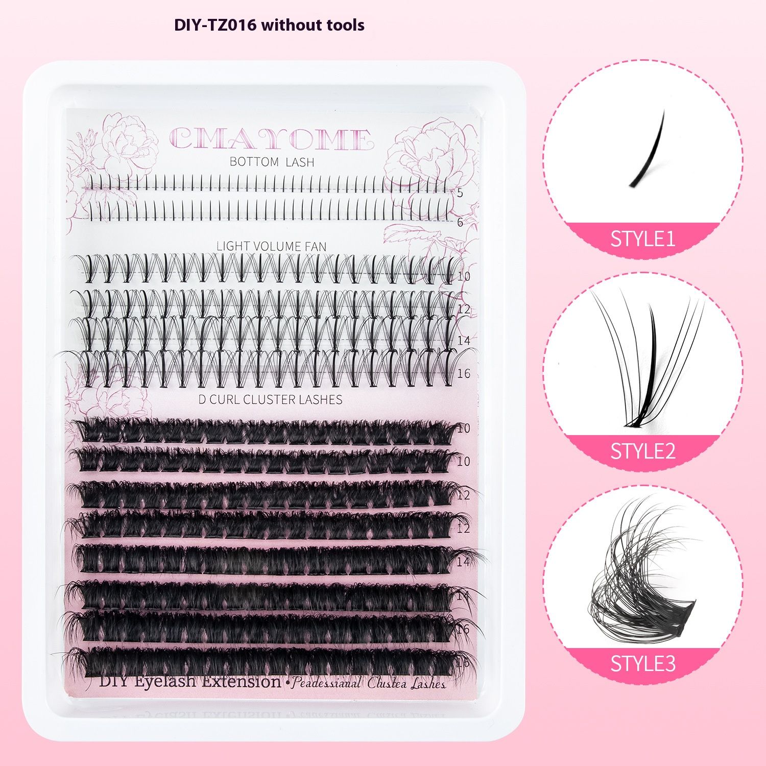 Diy Single Tuft D Curved Segmented Eyelashes 260large-capacity False Eyelashes Thick Curled Eyelash Lash Extension Kit Diy 260pcs Lash Clusters Eyelash Extension Kit, 9-16mm 30d 40d Individual Lash