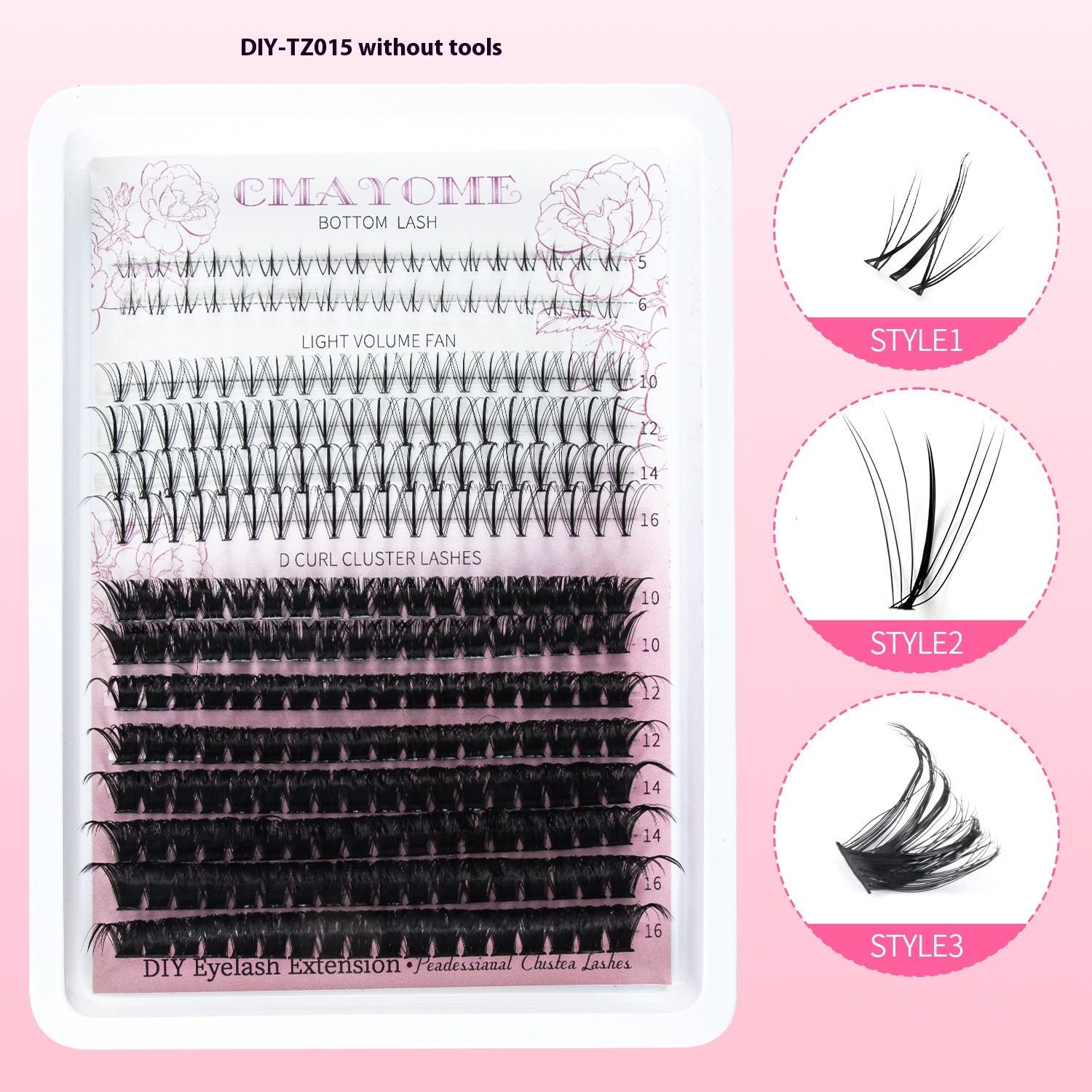 Diy Single Tuft D Curved Segmented Eyelashes 260large-capacity False Eyelashes Thick Curled Eyelash Lash Extension Kit Diy 260pcs Lash Clusters Eyelash Extension Kit, 9-16mm 30d 40d Individual Lash