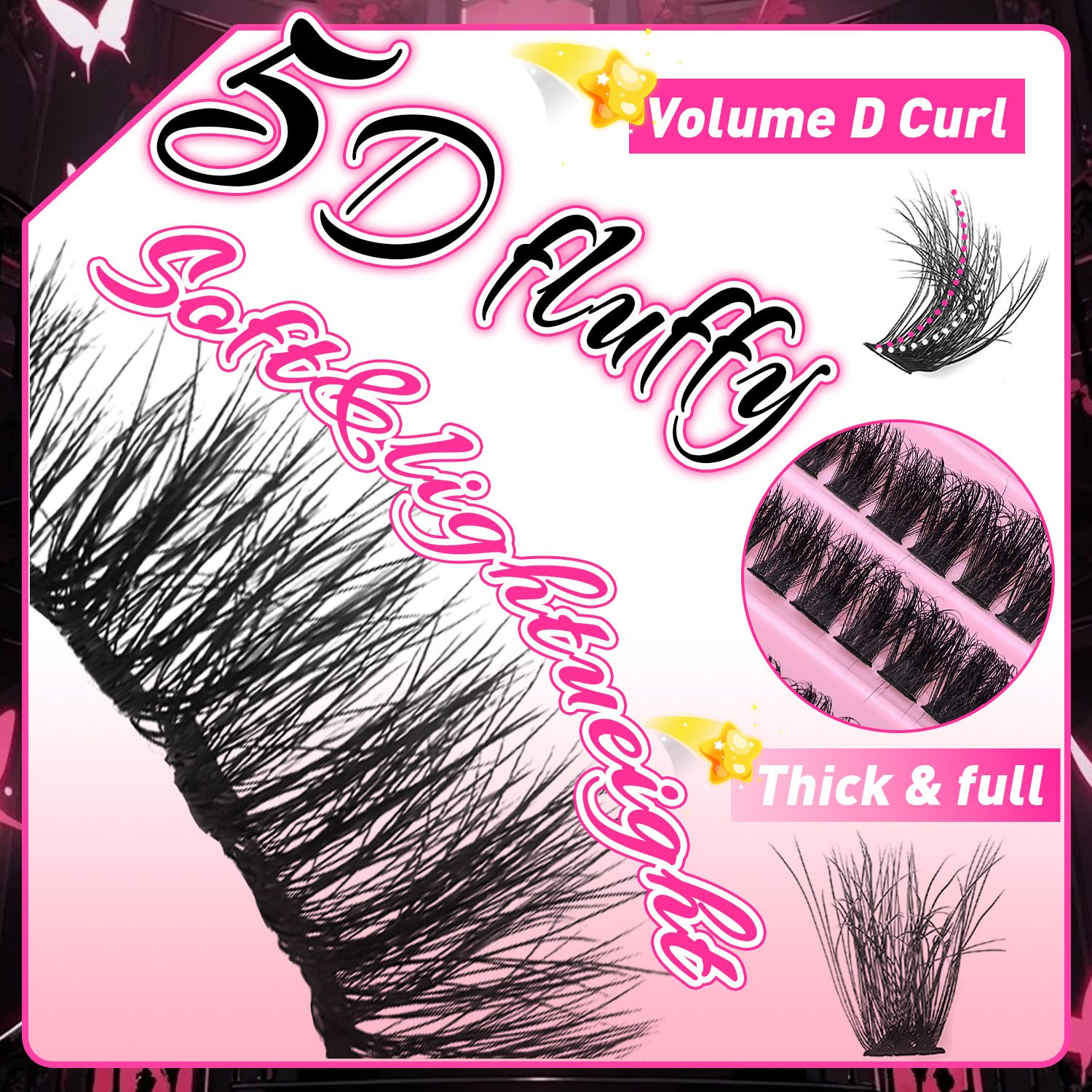80D Large-capacity Fried Fluffy European And American Hot-melt Segmented  Extension Kit DIY 280pcs Lash Clusters Eyelash Extension Kit, 9-16mm 30D 40D Individual Lashes Kit with tools false eyelash