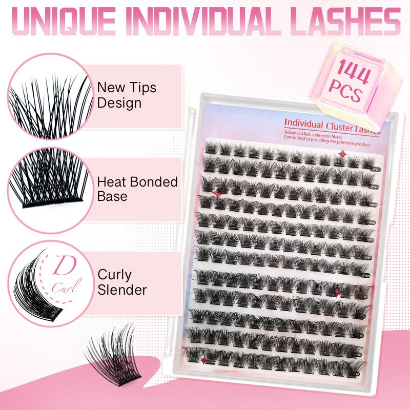 Lash Extension Kit DIY pcs Lash Clusters Eyelash Extension Kit, 9-16mm 30D 40D Individual Lashes Kit with Lash Segmented Eyelash False Eyelash Large-capacity Diy Eyelash Set+double Glue+tweezers