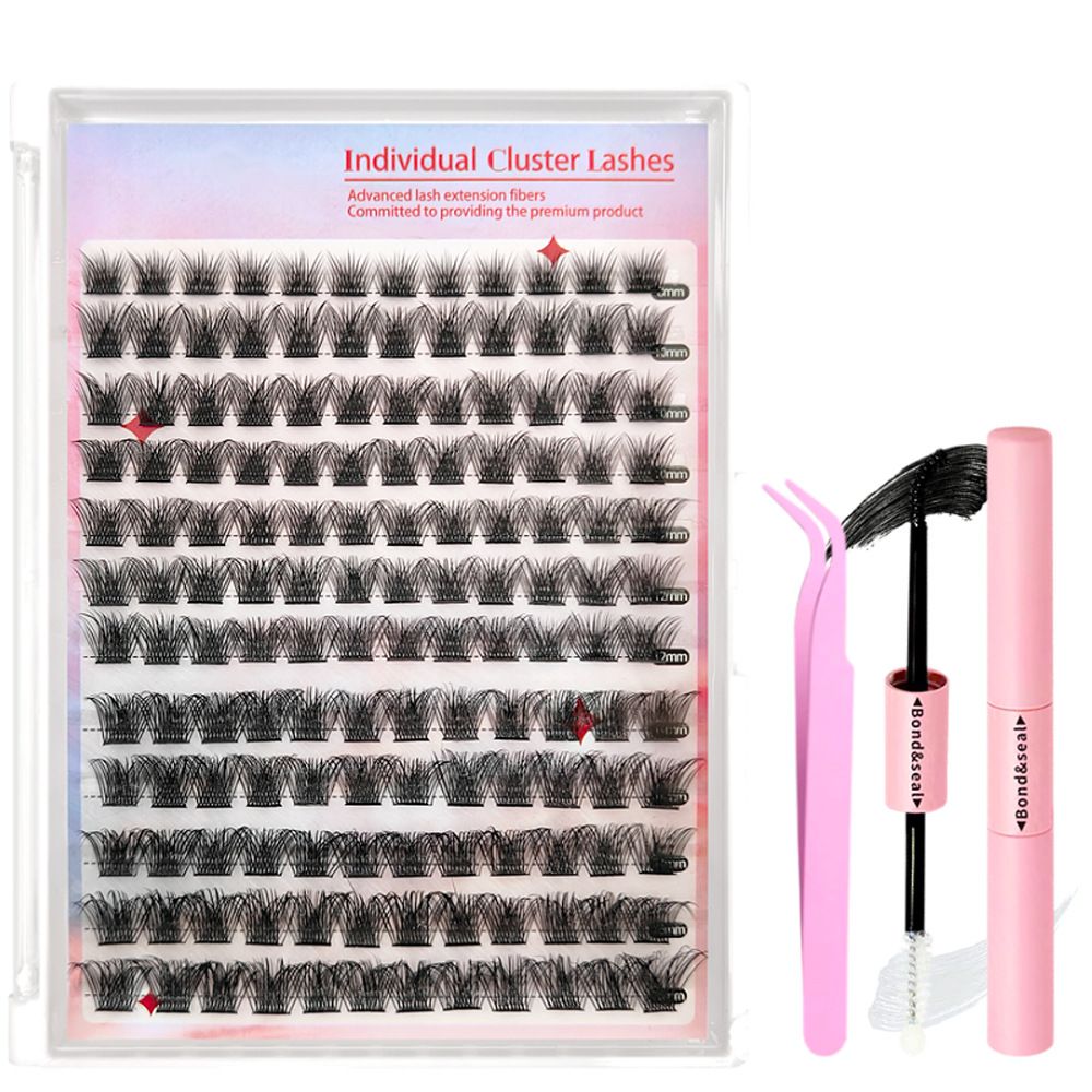 Lash Extension Kit DIY pcs Lash Clusters Eyelash Extension Kit, 9-16mm 30D 40D Individual Lashes Kit with Lash Segmented Eyelash False Eyelash Large-capacity Diy Eyelash Set+double Glue+tweezers
