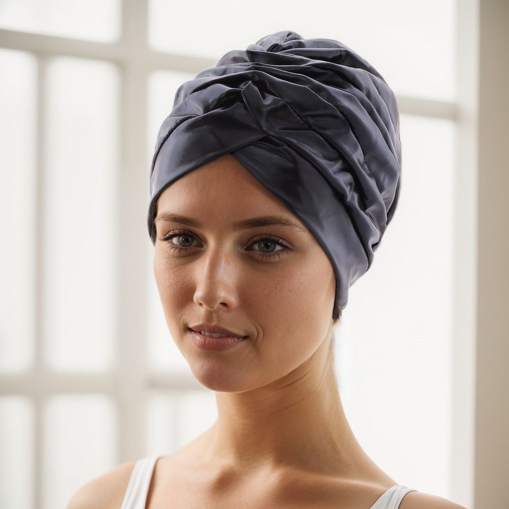 Turban Hats for Women Silk Bronzing Light Plate Landlord African Indian Landlord Muslim Scarfs Head Wrap Headwear Black Pink - - One Size