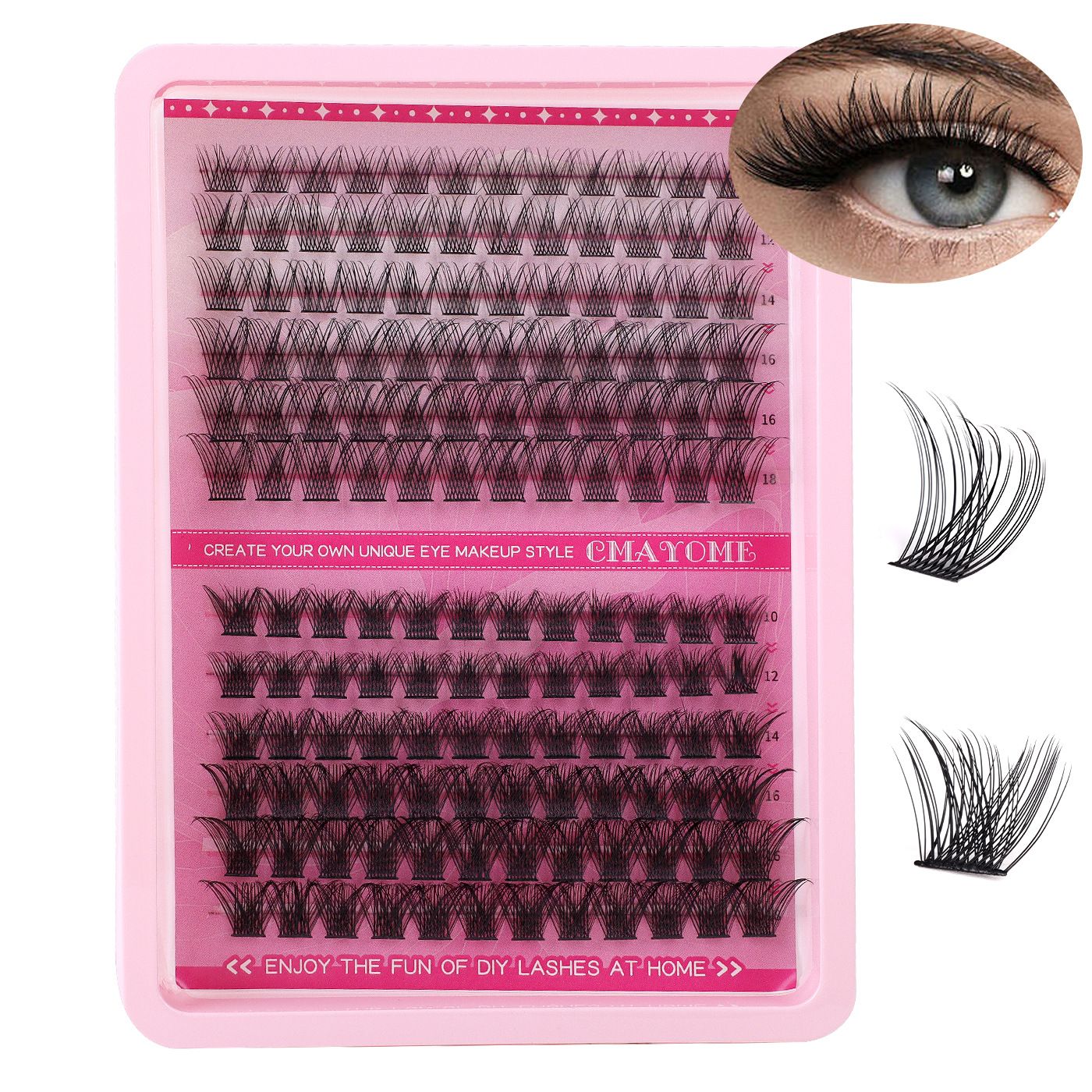 DIY C curved cluster  Lash Cluster Segmented  Single-bundle Wearing Eyelashes C curved single cluster false eyelashes extension set 10-18mm curling With Tools Tweezers Double Glue Makeup Remover