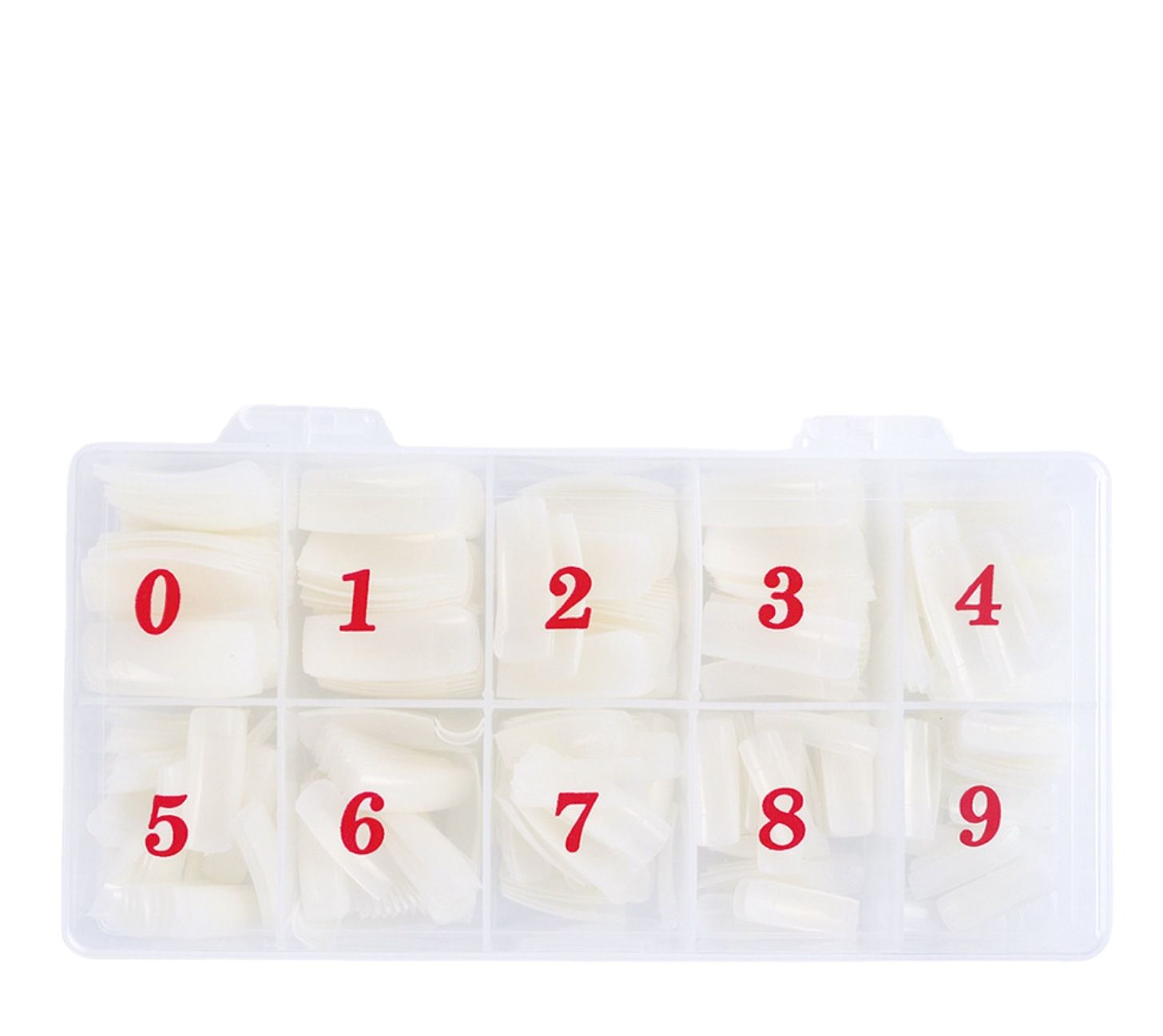 500PCS Half Cover False Nails Tips - Acrylic Nail Tips 10 Sizes Lady French Style Acrylic Artificial Tip Manicure with Box for Nail Tips Art Salons and Home DIY