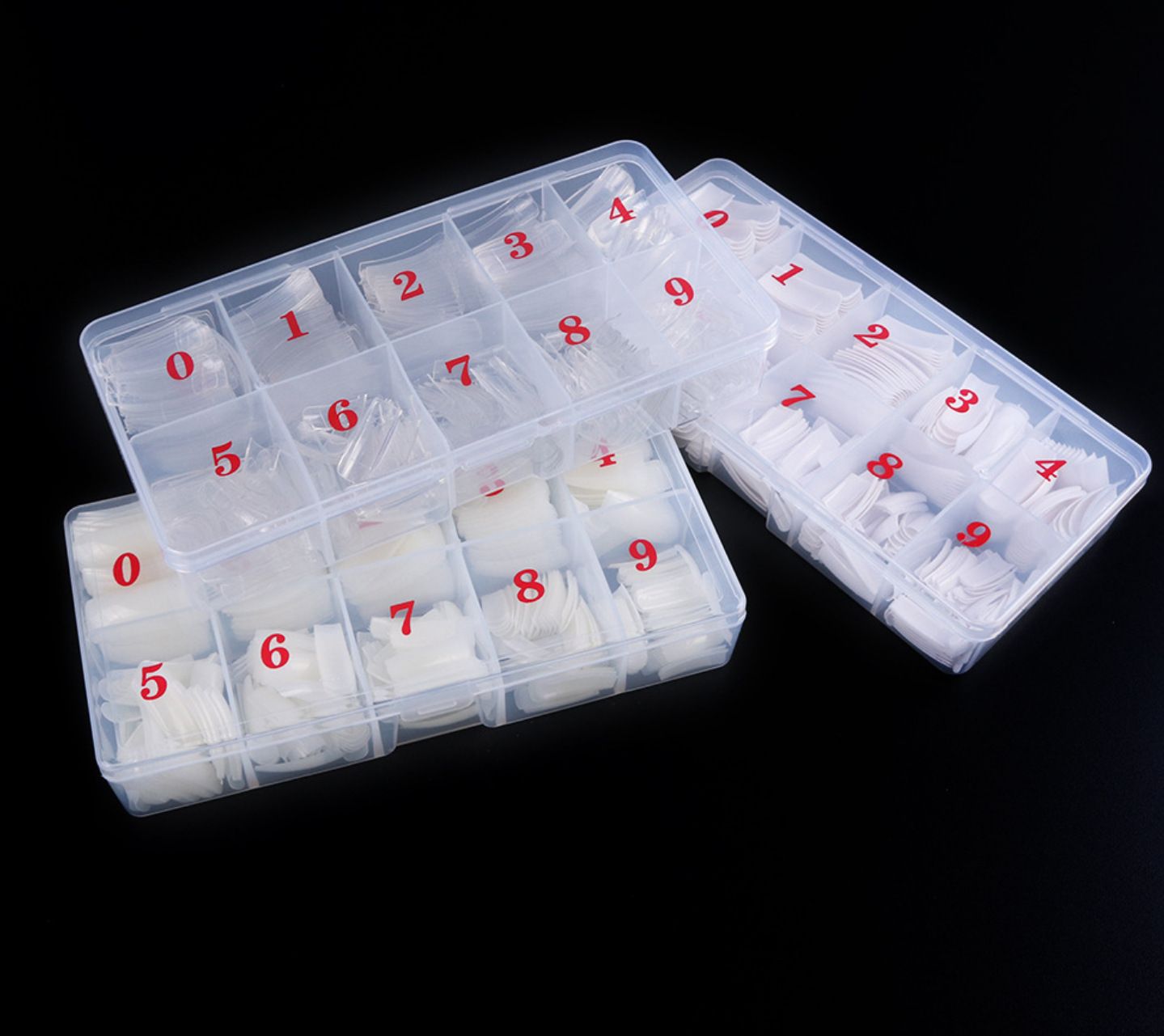 500PCS Half Cover False Nails Tips - Acrylic Nail Tips 10 Sizes Lady French Style Acrylic Artificial Tip Manicure with Box for Nail Tips Art Salons and Home DIY