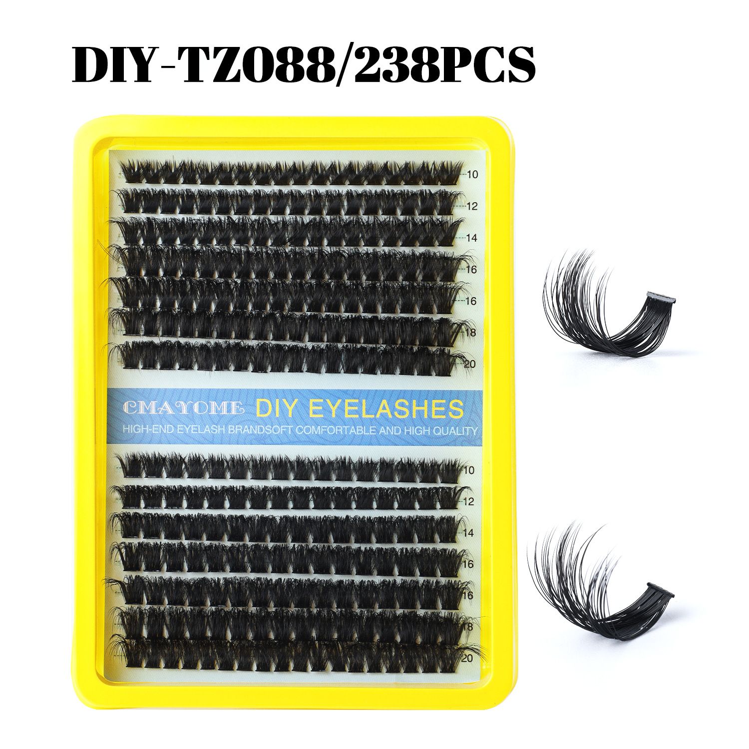C Curl Lash Clusters Extensions 280 Pcs Individual Eye lash Clusters 80D100D Cluster Eyelash Lashes Wispy Clusters Lashes Makeup at Home - DIY Lash Extension Kit for Self Application (9-18MM) Mix
