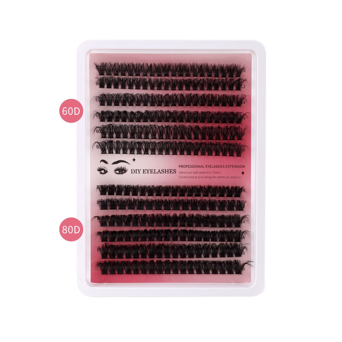 Individual Eye lash 3D Curl Lash Clusters Extensions Clusters 80D/100D Cluster Eyelash Lashes Fluffy Wispy Clusters Lashes Makeup at Home - DIY Lash Extension Kit Self pestañas falsas(9-16)MM