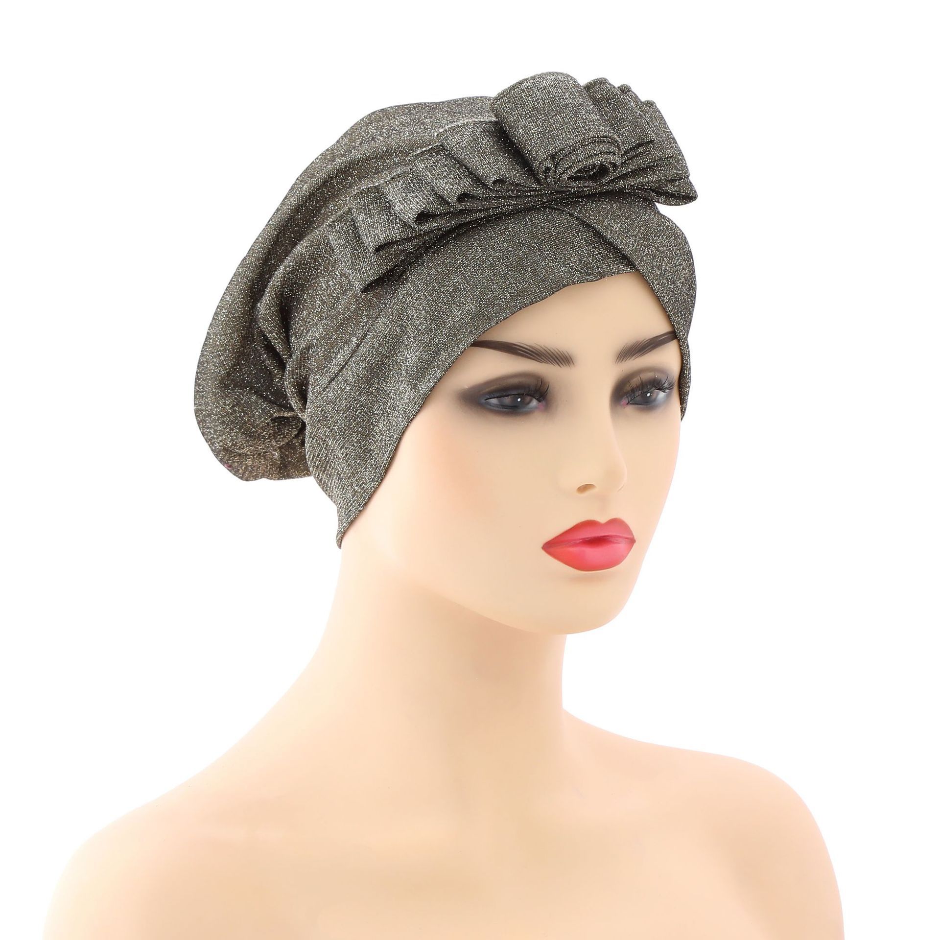 Flower Womens Indian Muslim Hair Cap Hijab Pearls Beads Turban Headwear Wrap Scarf Arab Islamic Bonnet Cover Hat