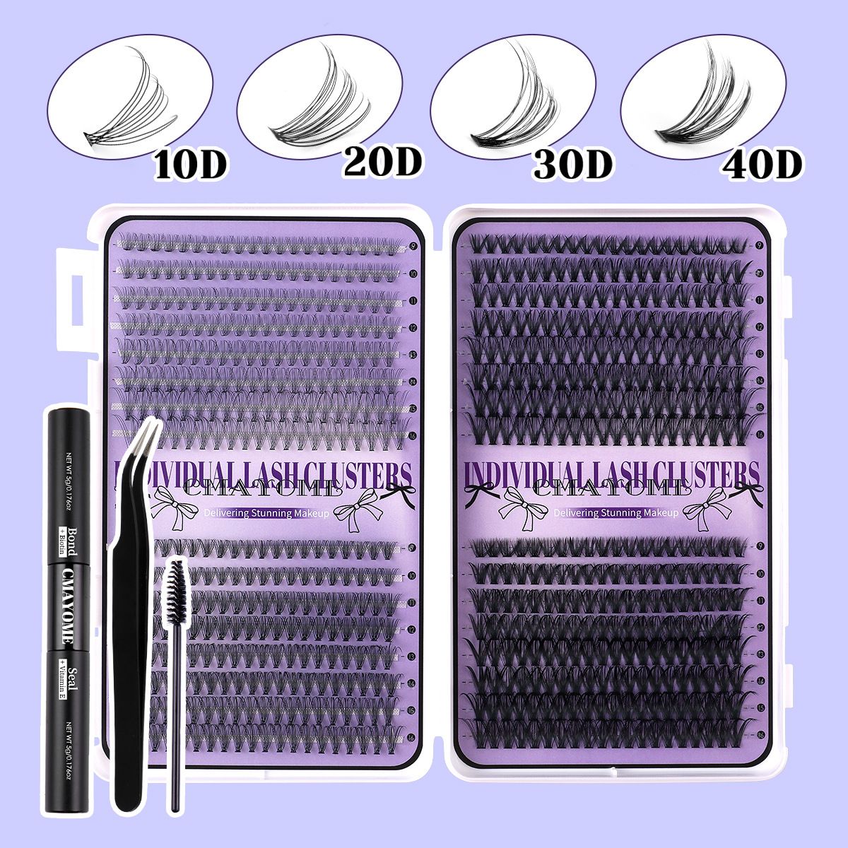 Cluster Eyelash Extensions Fluffier Lash Clusters with Bottom Lashes 10D 100D Volume Individual Lashes 640pcs Wispy Eyelash Clusters 10-20mm DIY Lash Extension at Home