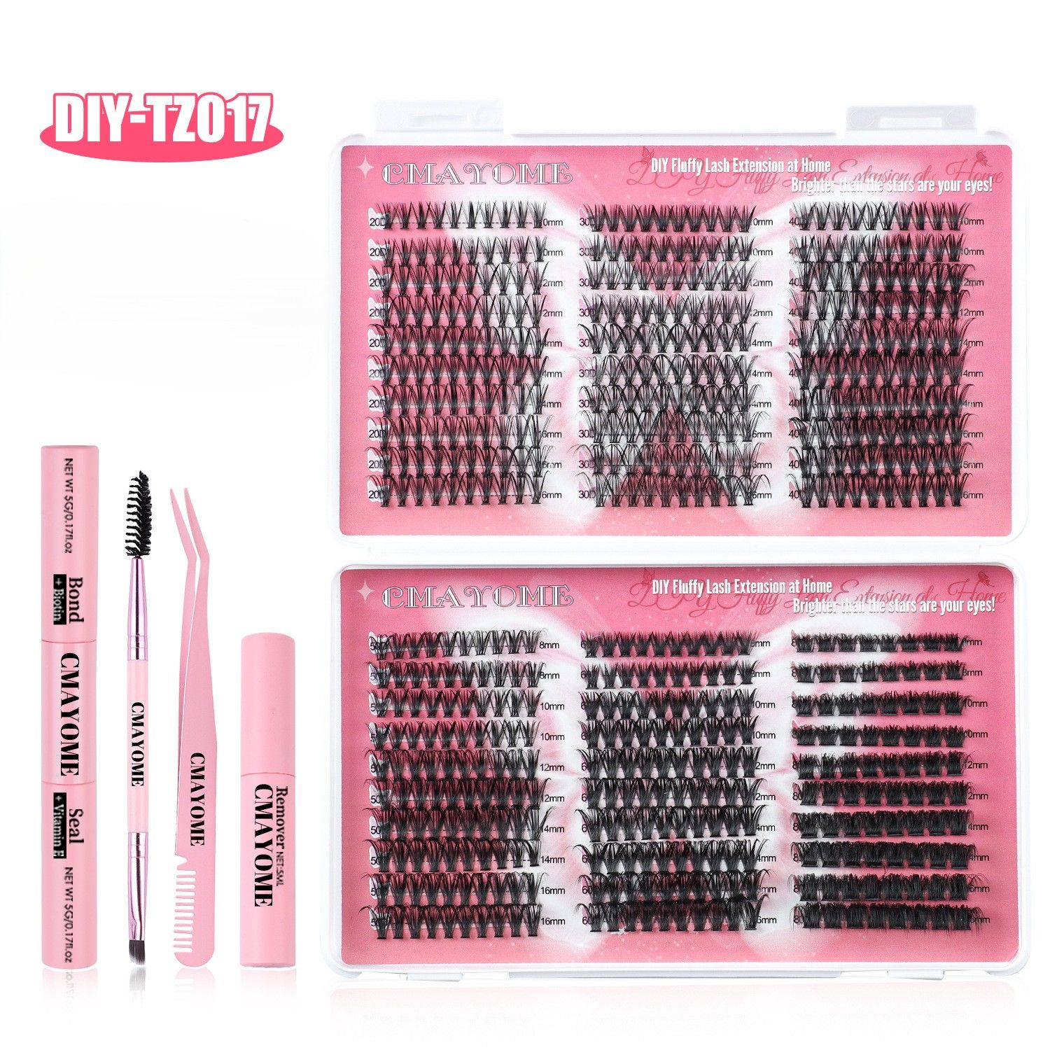 Wispy Lash Clusters Natural Lash Extension,DIY Lash Extension Kit 590 PCS Individual,Fluffy Lash Extension Kit Lash Clusters Thick Individual Lashes