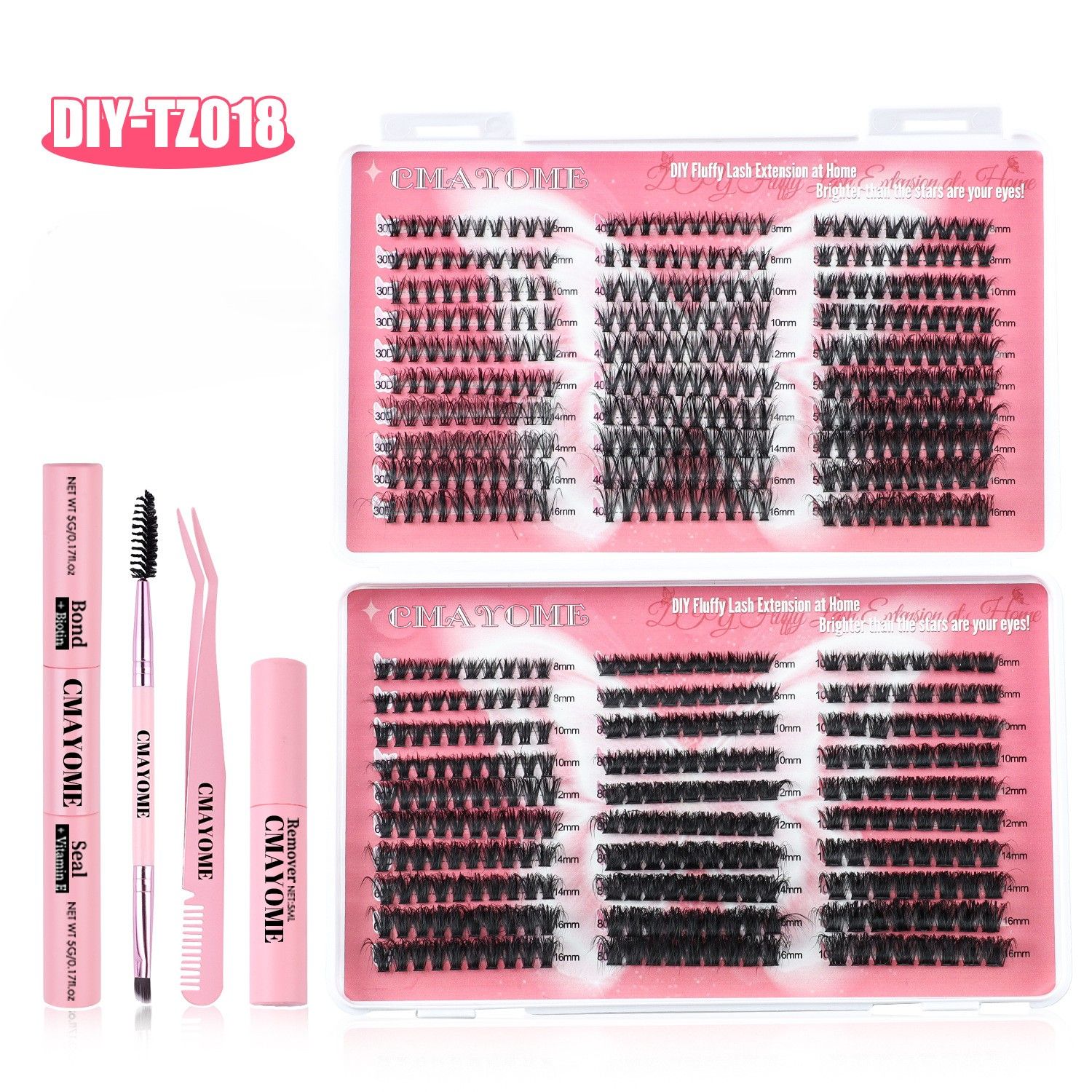 Wispy Lash Clusters Natural Lash Extension,DIY Lash Extension Kit 590 PCS Individual,Fluffy Lash Extension Kit Lash Clusters Thick Individual Lashes