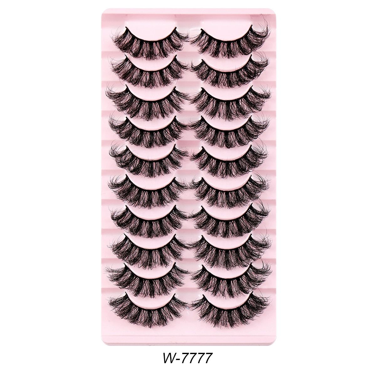 False Lashes Natural Strip Eyelashes 14mm Wispy Cat Eye Lash Strips Full Volume Mink Eyelash Pack Natural Look 10 Pairs Thick Fluffy Mink Russian  for Women view 7