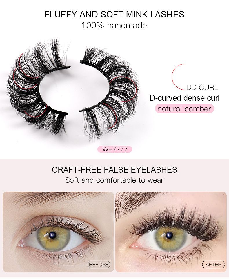 False Lashes Natural Strip Eyelashes 14mm Wispy Cat Eye Lash Strips Full Volume Mink Eyelash Pack Natural Look 10 Pairs Thick Fluffy Mink Russian  for Women view 10