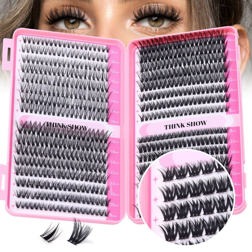 Lash Clusters 640pcs Natural Lash Extension Individual Cluster Eyelash Russian Lash Clusters Individual Lashes Eyelash Clusters Natural Look Eyelashes for DIY at Home(8-16MM,30D,40D,50D,60D)