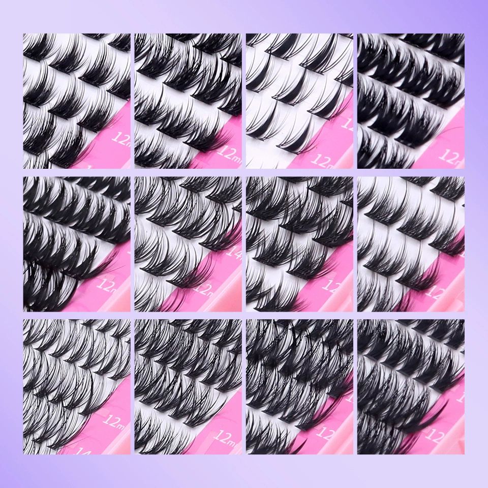 Lash Clusters 640pcs Natural Lash Extension Individual Cluster Eyelash Russian Lash Clusters Individual Lashes Eyelash Clusters Natural Look Eyelashes for DIY at Home(8-16MM,30D,40D,50D,60D)