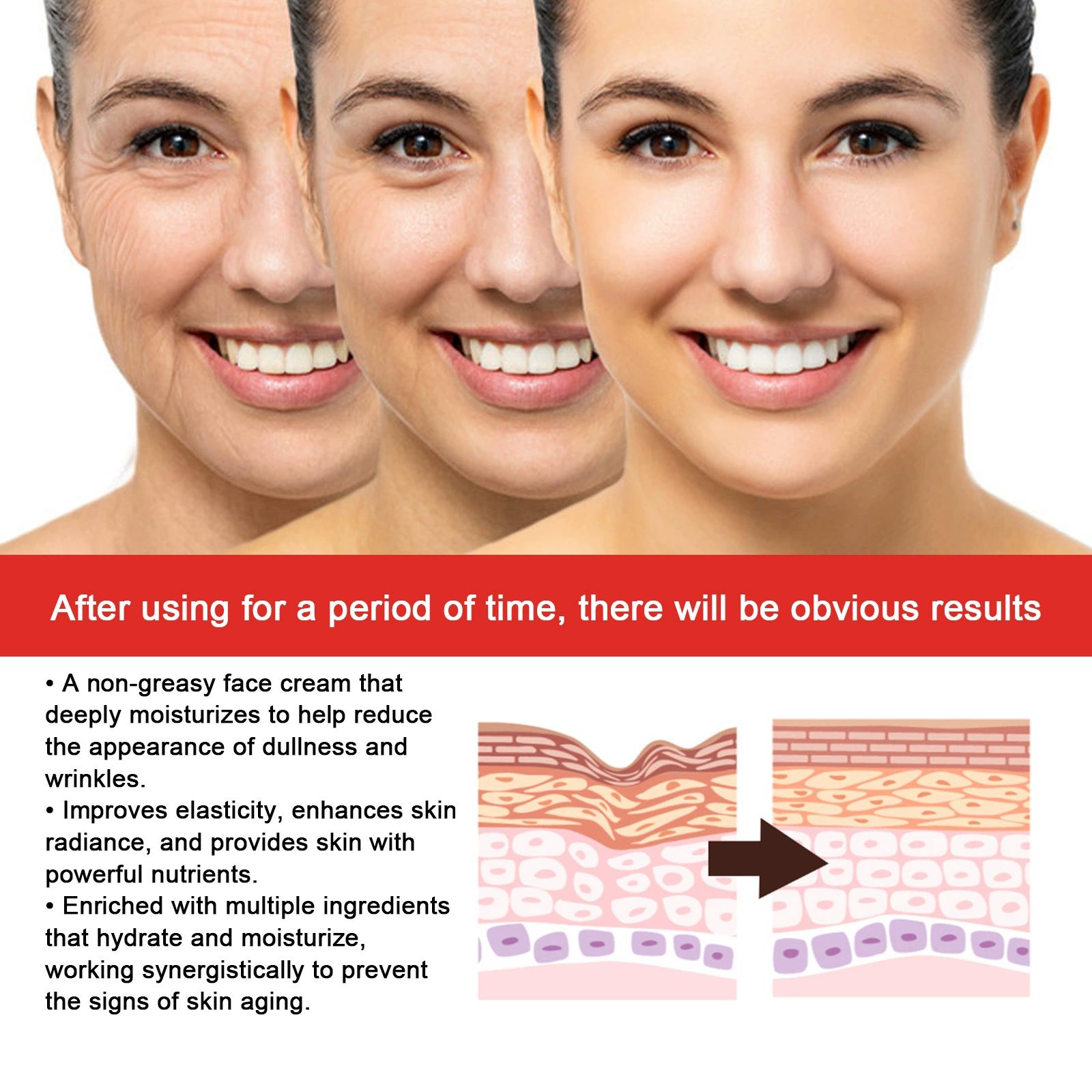 Anti-Wrinkle Face Cream Instant Anti-Wrinkle Moisturizer Night Moisturizer for Women and Men Skin Tightening Reduce Fine Line Cream for Face Long Lasting Moisturizer for Dry and Sensitive Skin