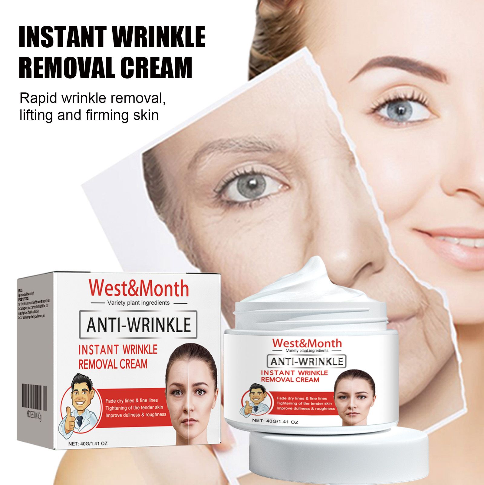 Anti-Wrinkle Face Cream Instant Anti-Wrinkle Moisturizer Night Moisturizer for Women and Men Skin Tightening Reduce Fine Line Cream for Face Long Lasting Moisturizer for Dry and Sensitive Skin