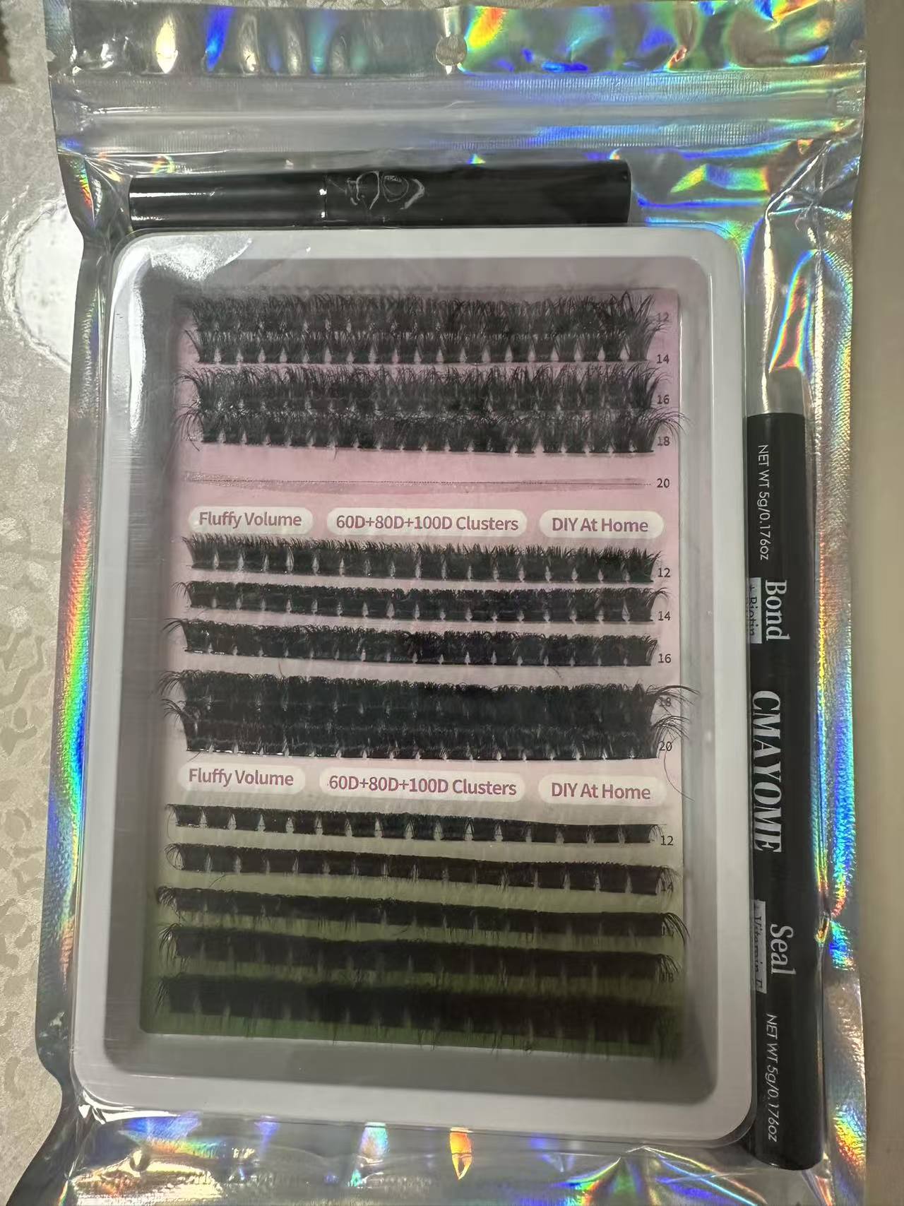 Fluffy Cluster Lashes 40D60D80D100D120D Natural Thick Eyelash Clusters D Curl Individual Lashes DIY Eyelashes Extension (15RowsDDCurl60D80D100D)