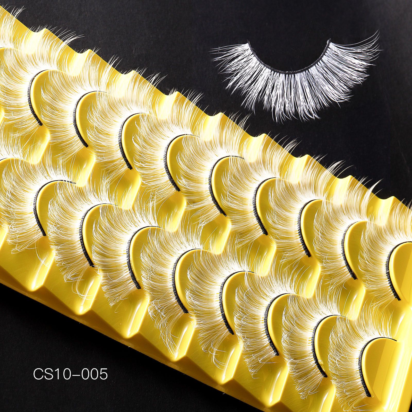 False Lashes Natural Strip Eyelashes 14mm Wispy Cat Eye Lash Strips Full Volume Mink Eyelash Pack Natural Look 10 Pairs Thick Fluffy Mink Russian  for Women view 2