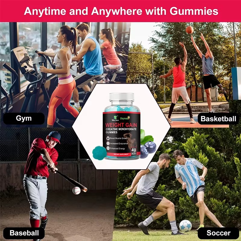 Fast Weight Gain Gummy Muscle Growth Supplement Creatine Monohydrate Gummies for Weight Gain Women Men