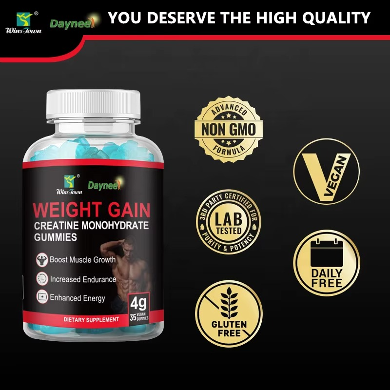 Fast Weight Gain Gummy Muscle Growth Supplement Creatine Monohydrate Gummies for Weight Gain Women Men