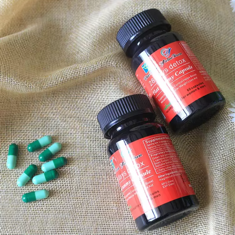 28 DAY Detox Flat Tummy Capsule Herbal Capsule for Body Detoxing, Burning Belly CAPSULES with Organic Green tea Detox and Weight Loss Women Multivitamins Chewa