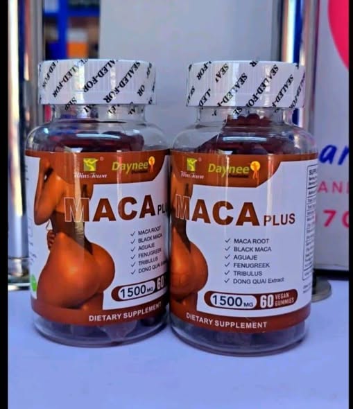 Maca Plus Gummies, 1500mg Hip Butt Enhancement Gummies, Big Booty Enhancer With Black Root & Dong Quai Extract, Gluteus Boost Vitamins For Women - 60 Count Fruit Flavor