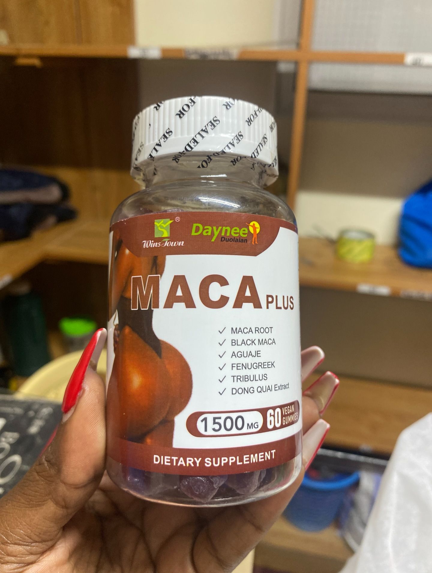 Maca Plus Gummies, 1500mg Hip Butt Enhancement Gummies, Big Booty Enhancer With Black Root & Dong Quai Extract, Gluteus Boost Vitamins For Women - 60 Count Fruit Flavor