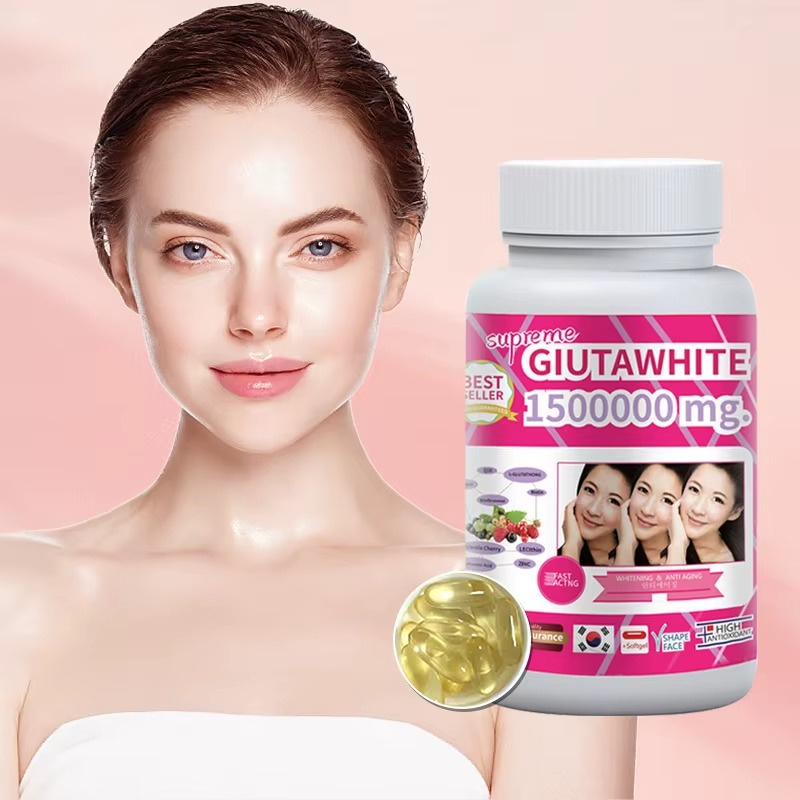 Supreme Gluta White 1500000mg Glutathione Softgels For Skin Lightening, Skin Moisturizer, Collagen Stimulator Healthy Blood Circulation | L-Glutathio Moisturizing