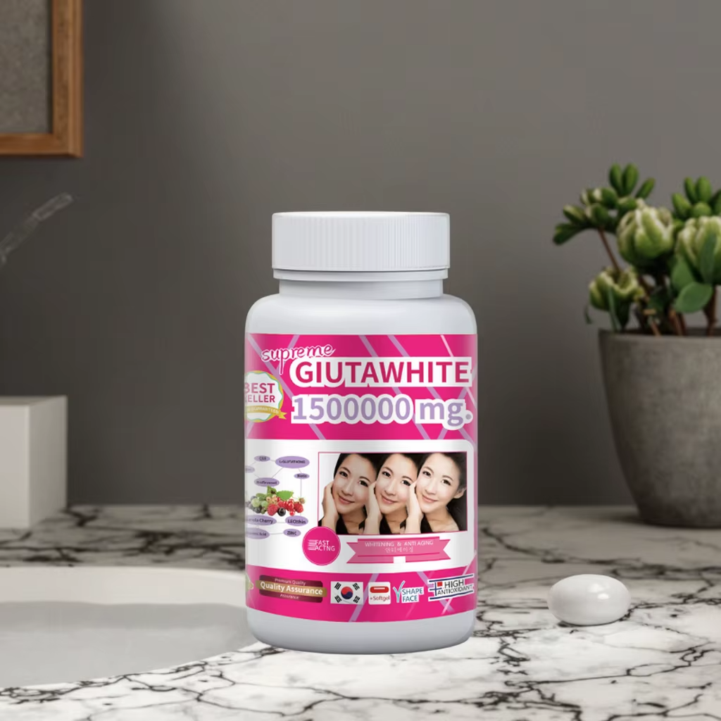 Supreme Gluta White 1500000mg Glutathione Softgels For Skin Lightening, Skin Moisturizer, Collagen Stimulator Healthy Blood Circulation | L-Glutathio Moisturizing