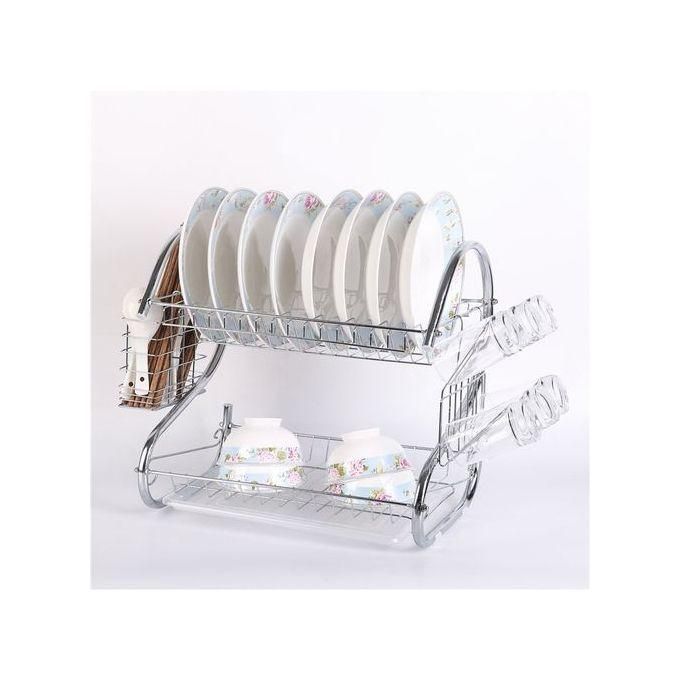 2-Layer Stainless Steel Dish Rack Drainer