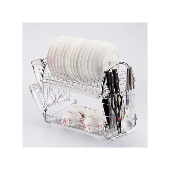 2-Layer Stainless Steel Dish Rack Drainer