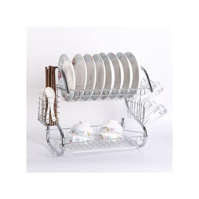 2-Layer Stainless Steel Dish Rack Drainer