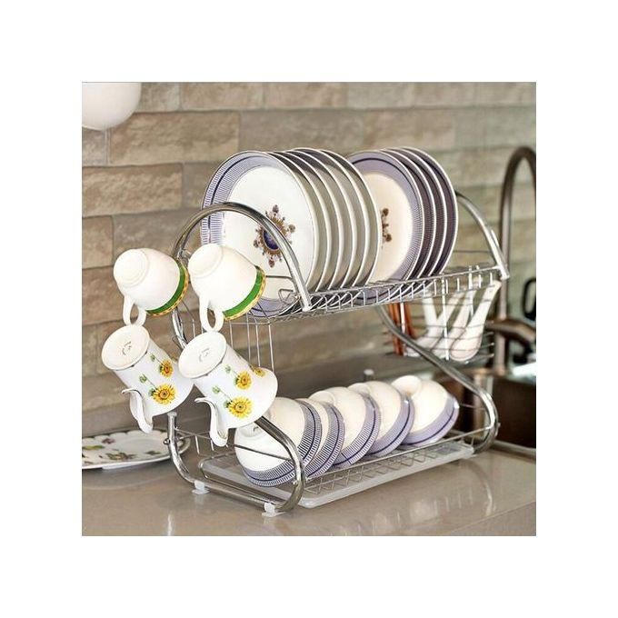 2-Layer Stainless Steel Dish Rack Drainer