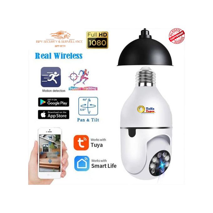 360° PANORAMIC CCTV BULB MOTION DETECTION SECURITY SMART CAMERA 1080P