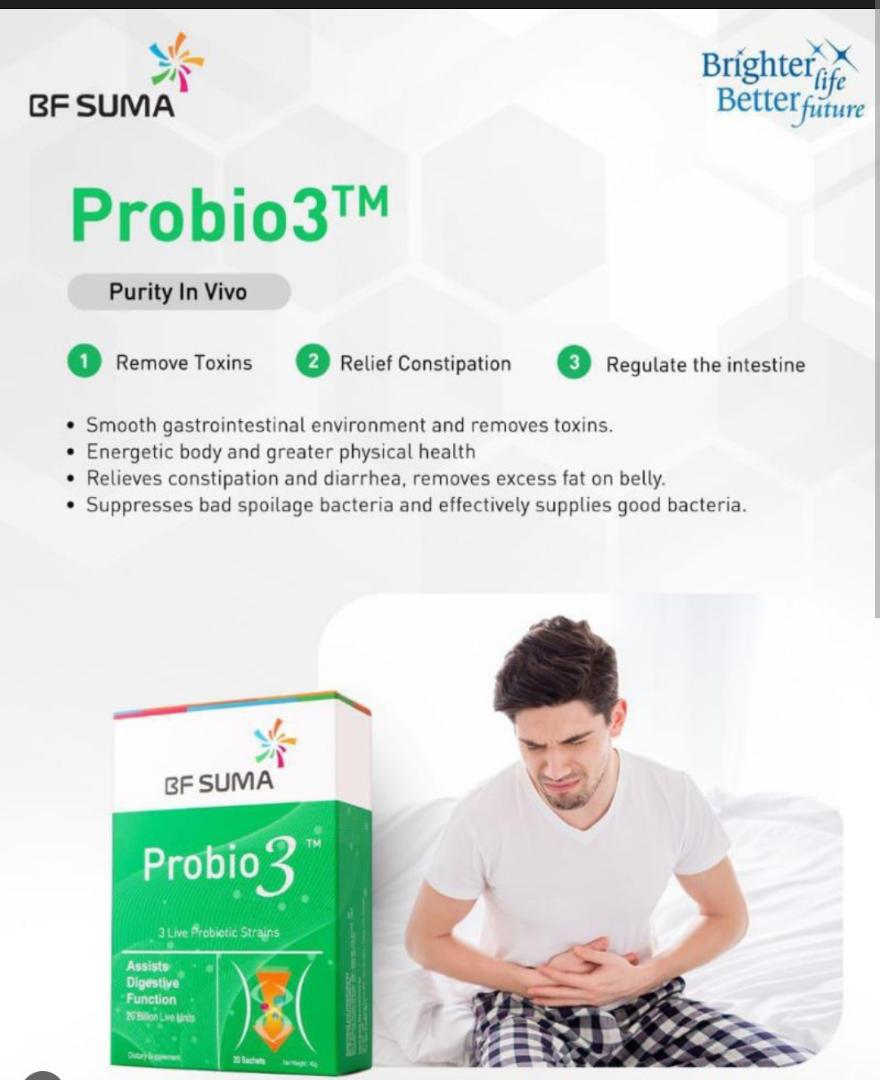 BF Suma Probio3 – Triple Probiotics Digestive Health Supplement (30 Capsules)