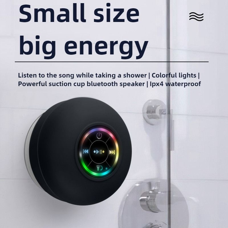 New best-selling functional suction cup waterproof Bluetooth speaker with high volume for easy carrying at home and outdoors, mini Bluetooth speaker with LED color ambient light