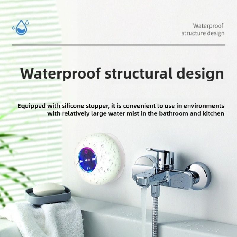 New best-selling functional suction cup waterproof Bluetooth speaker with high volume for easy carrying at home and outdoors, mini Bluetooth speaker with LED color ambient light