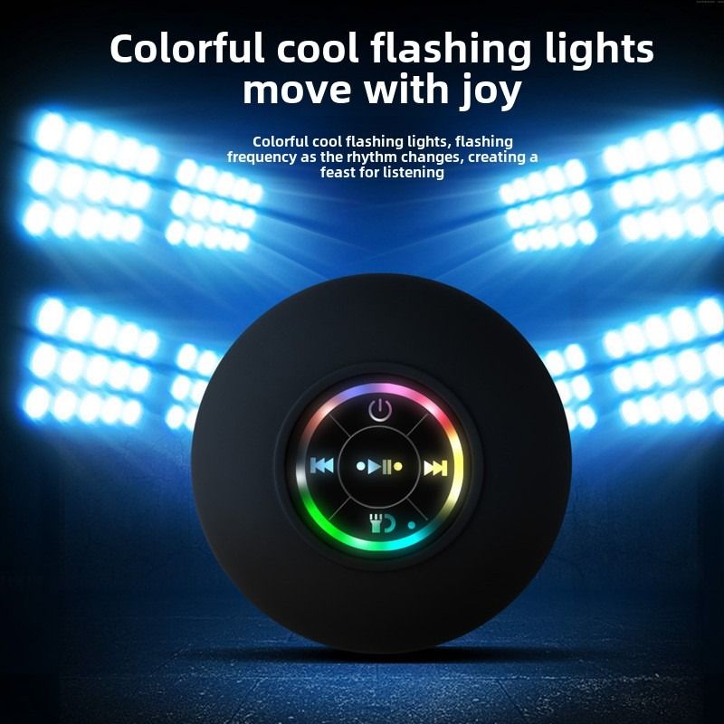 New best-selling functional suction cup waterproof Bluetooth speaker with high volume for easy carrying at home and outdoors, mini Bluetooth speaker with LED color ambient light