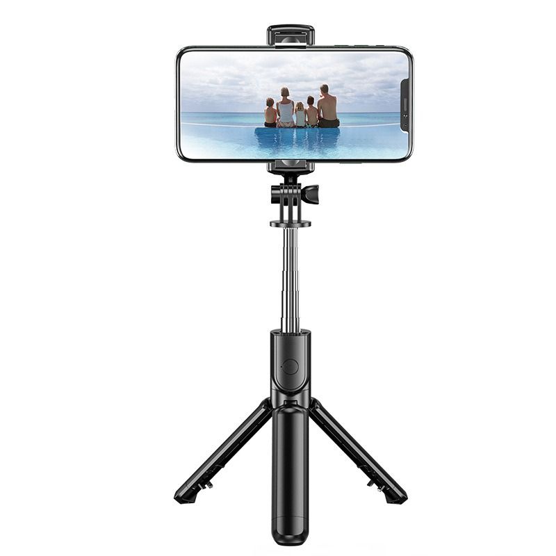 One-piece selfie stick tripod mobile phone selfie device handheld photo taking landing multi-functional portable Bluetooth fill light